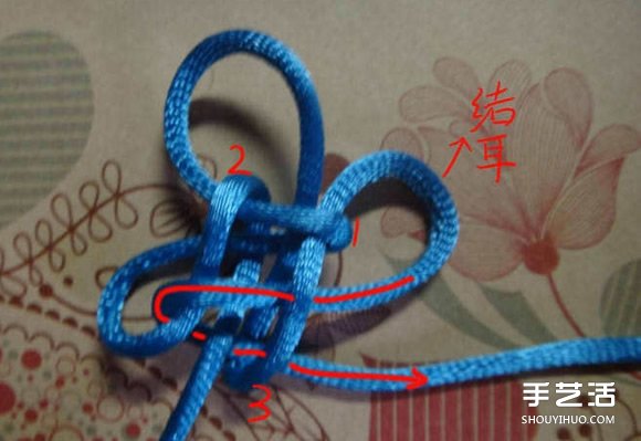 最基本酢浆草结及其组合结如意结的编织图解