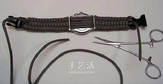 伞绳表带的编织方法 用伞绳编织表带的图解