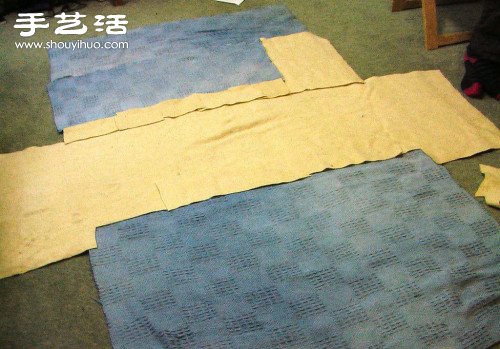 旧毛巾手工改造DIY制作拼布披巾/浴巾