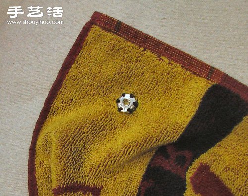 旧毛巾手工改造DIY制作拼布披巾/浴巾