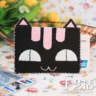 手工布艺DIY作品：猫言猫语卡套（卡片袋）