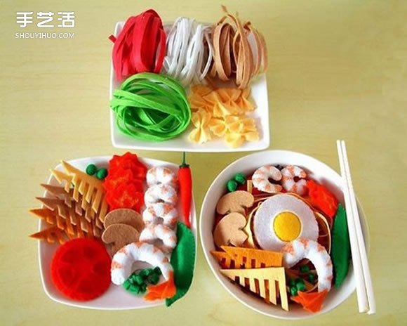 不织布美食模型图片 手工布艺水果食物作品