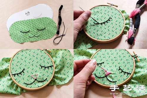 不织布DIY制作安神养心的猫脸香薰枕头