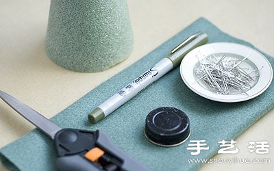 海绵+毛毡布 手工制作迷你装饰圣诞树