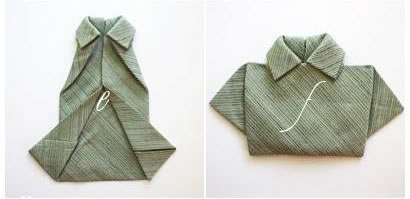 餐巾布创意折叠衣服形状的教程