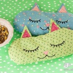 不织布DIY制作安神养心的猫脸香薰枕头