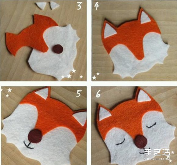 手工布艺狐狸制作方法 可以用来遮挡衣服破洞