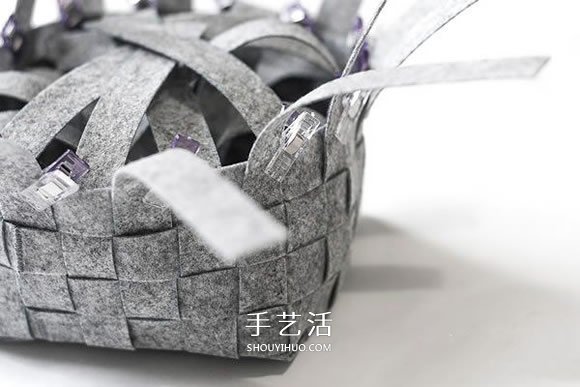 布条编织收纳篮图解 布艺收纳篮的编织方法