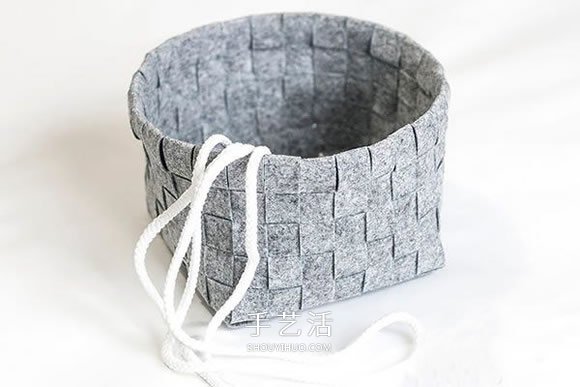 布条编织收纳篮图解 布艺收纳篮的编织方法