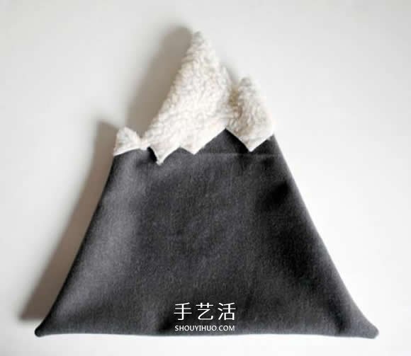 不织布雪山抱枕DIY 布艺手工制作雪山抱枕