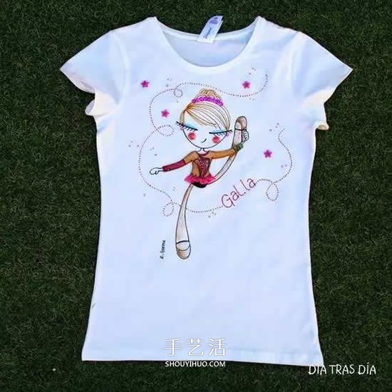 妈妈在女儿衣服上的创意画 小伙伴们都羡慕！