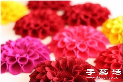 不织布教程：多层花瓣胸花DIY手工制作