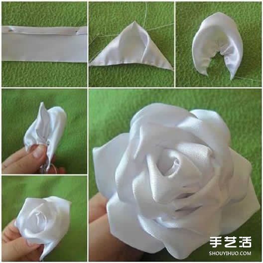丝带玫瑰花的折法图解 宽丝带玫瑰花的做法