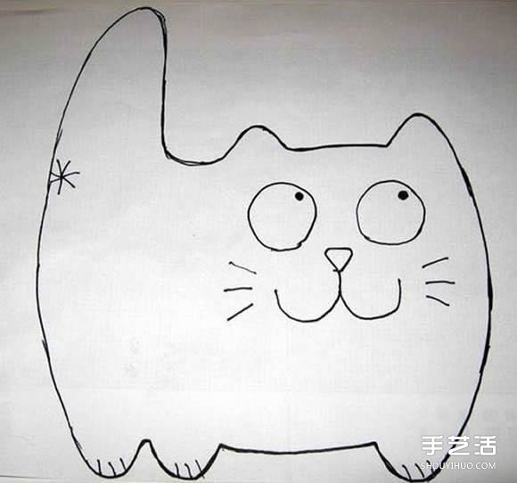 不织布猫咪挂件制作 简单布艺猫咪挂饰DIY图纸