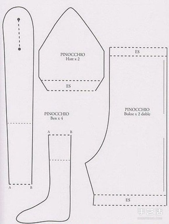 不织布匹诺曹娃娃DIY 手工布艺制作匹诺曹人偶