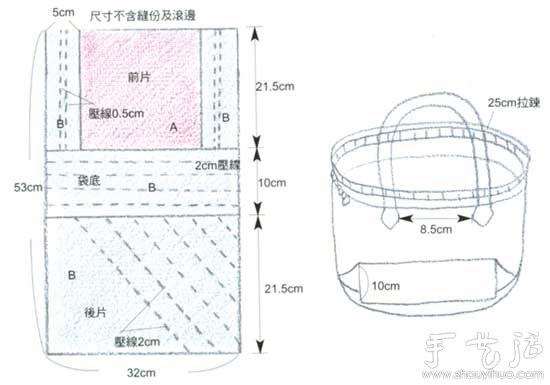 自制田园味十足的拼布手提包包 