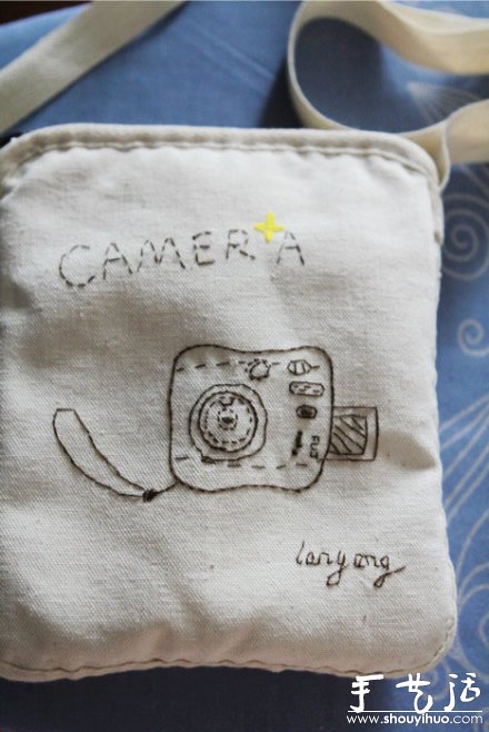 不织布手工DIY个性相机包的教程