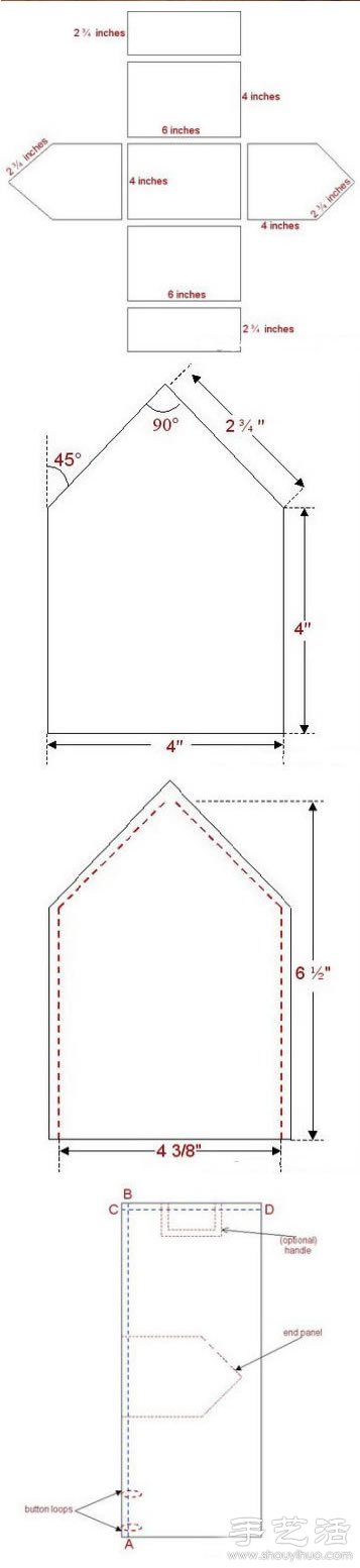 可爱房子布艺包包DIY手工制作教程