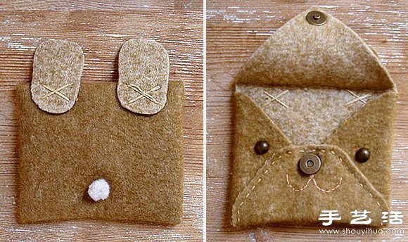 不织布教程：手工制作可爱动物卡包