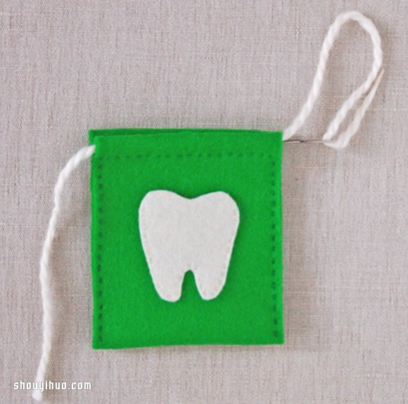 自制爱心牙齿收藏袋 可爱牙齿收纳袋手工制作