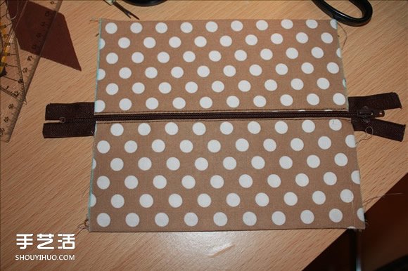 长款风琴钱包制作教程 褐花麻布长钱包DIY图解