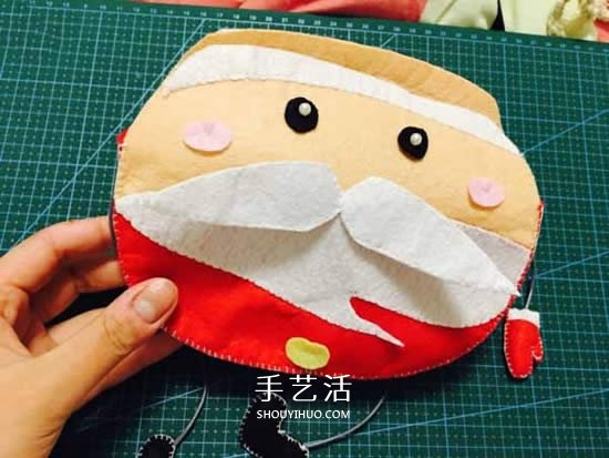 不织布制作圣诞老人包包 布艺卡通圣诞包做法