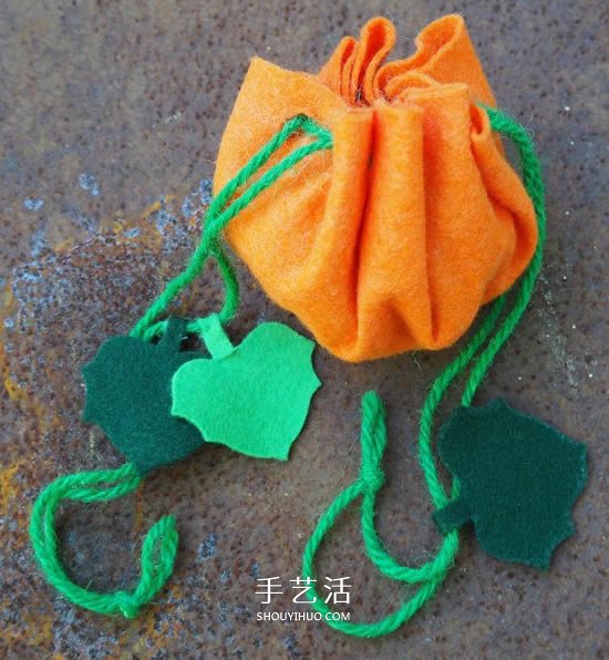 万圣节南瓜袋制作方法 布艺南瓜糖果袋的做法