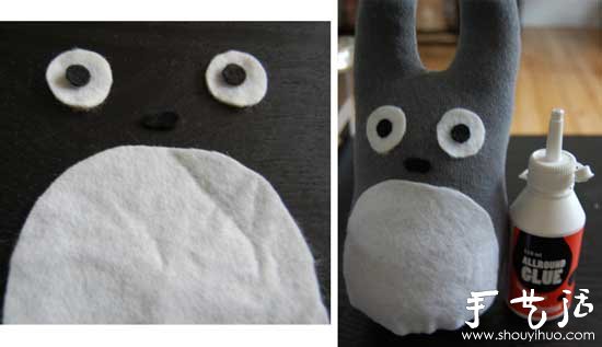 棉袜巧改造 手工DIY龙猫玩偶
