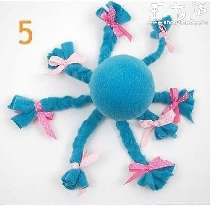 绒布手工制作章鱼玩偶的教程