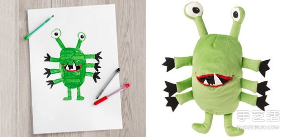 想像成真！IKEA将孩子们的画制作成毛绒玩具