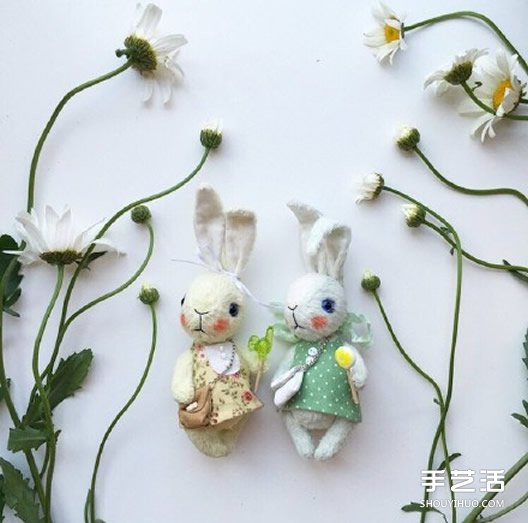 各种卖萌的手工布艺兔宝宝作品图片