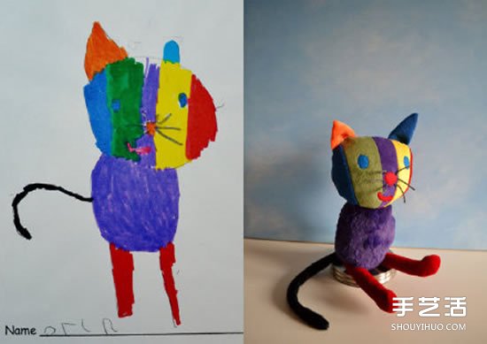 将4岁儿子涂鸦作品制作成毛绒玩具 爱心满满