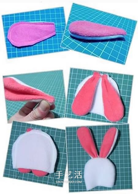 不织布兔子玩偶的做法 手工布艺兔子布偶DIY