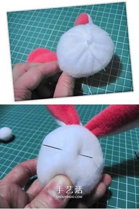 不织布兔子玩偶的做法 手工布艺兔子布偶DIY