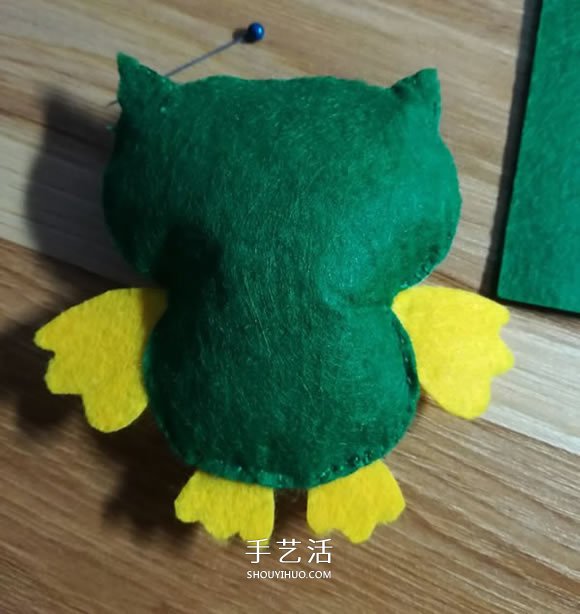 不织布手工制作猫头鹰布偶的做法