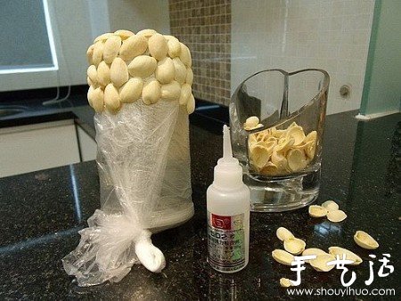 开心果壳变废为宝 DIY田园风花瓶和笔筒