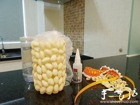 开心果壳变废为宝 DIY田园风花瓶和笔筒