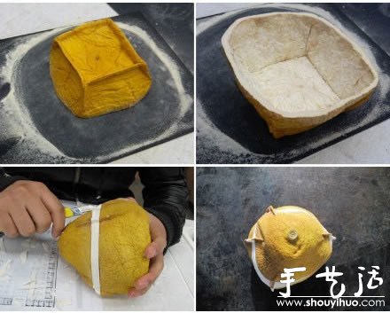 柚子皮废物利用DIY茶叶罐的方法