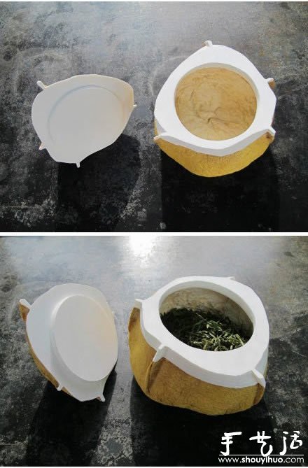 柚子皮废物利用DIY茶叶罐的方法