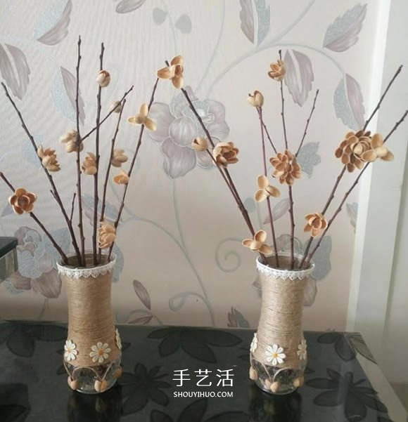 开心果壳手工制作插花装饰品的做法