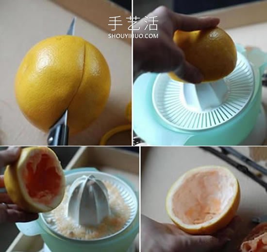 自制柚子皮小鸟喂食器的方法图解教程