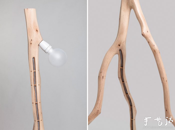 树枝手工制作独一无二的灯具