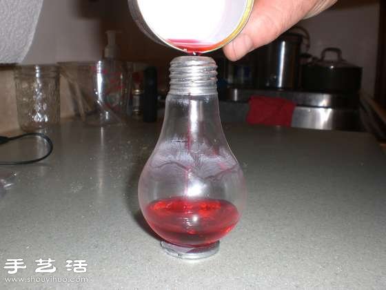 白炽灯泡废物利用DIY制作浪漫小油灯