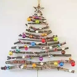 树枝做圣诞树挂饰方法 DIY简单圣诞树装饰图解