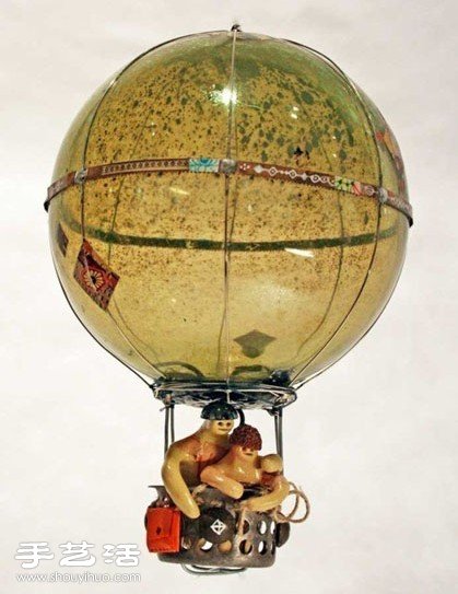 旧灯泡变废为宝创意DIY热气球手工艺品