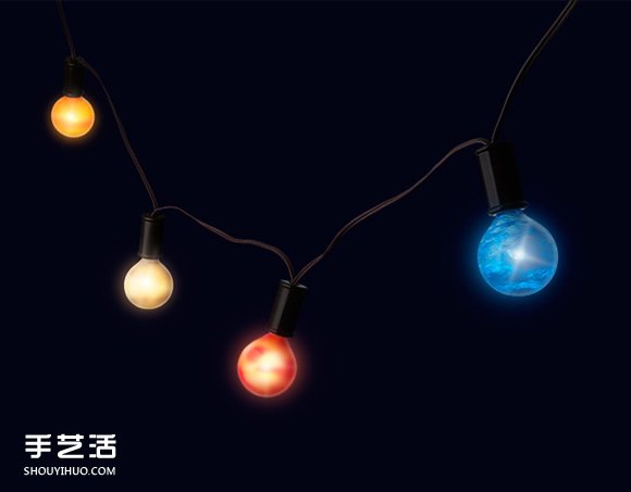 坐拥美丽太阳系 散发行星光泽的灯泡串设计