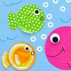 蛋糕纸贴画可爱小鱼 做出很童趣的海底世界