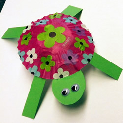 简单又可爱的幼儿园小手工 用蛋糕纸做小乌龟