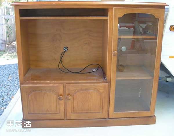 旧电视柜DIY改造儿童玩具厨房的方法图解教程