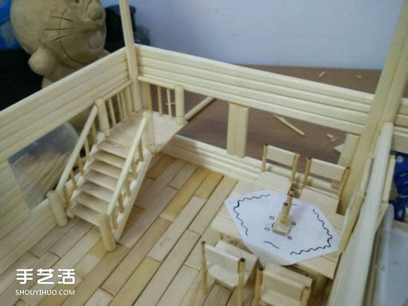一次性筷子手工制作逼真别墅模型 步骤超全！
